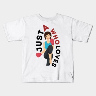 Just A Girl Who Loves Boxing Kids T-Shirt